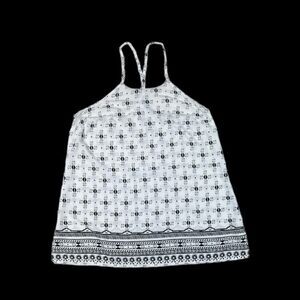 Old Navy White/Black Printed Top | Size XS